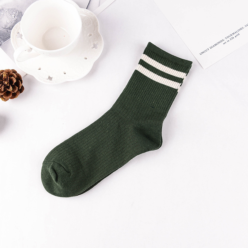 Autumn And Winter Socks Two Stripes On Cotton Socks Couple Socks